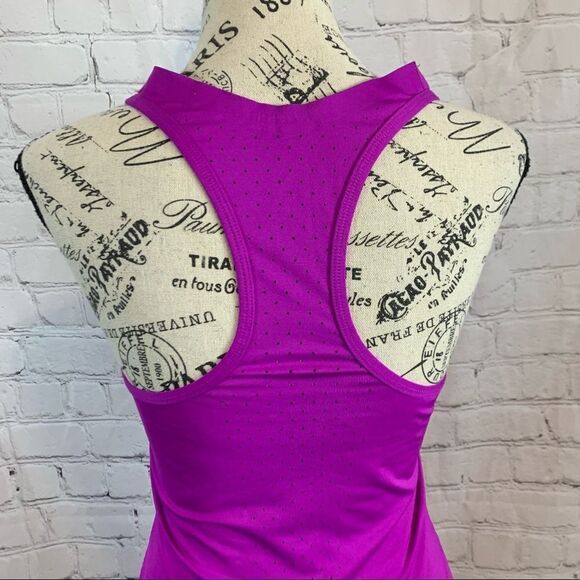 Nike Pro Dri Fit Long Racerback Tank Top Purple Fitted Womens Extra Small - Picture 6 of 11